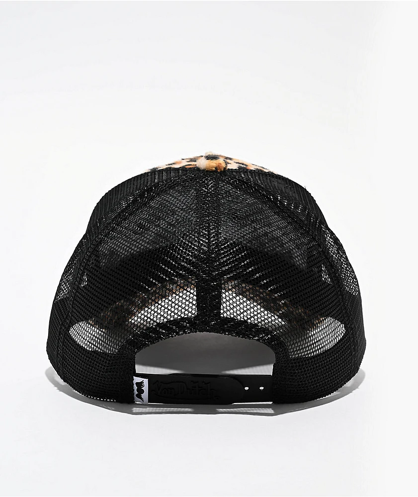 Von Dutch Cheetah Velvet Trucker Hat