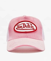 Von Dutch Crush Velvet Pink Trucker Hat