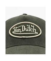 Von Dutch Dark Green Corduroy Trucker Hat