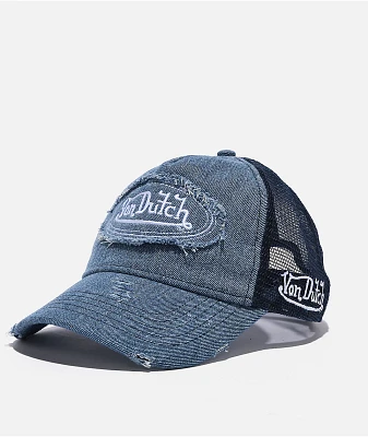 Von Dutch Denim Blue Trucker Hat