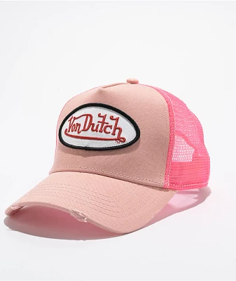 Von Dutch Distressed Dirty Pink Trucker Hat