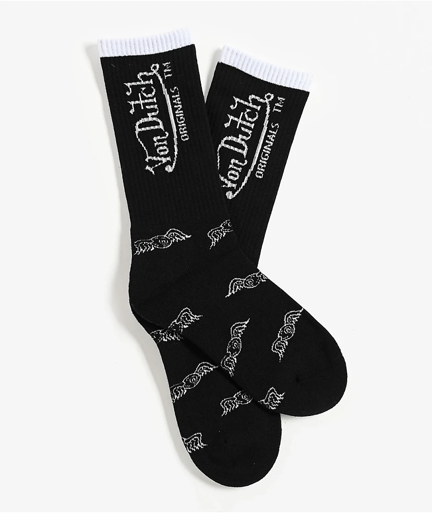 Von Dutch Eyeball Black Crew Socks