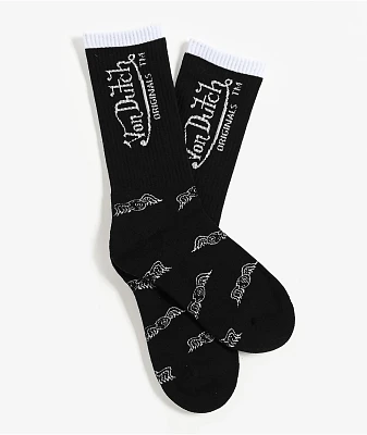 Von Dutch Eyeball Black Crew Socks