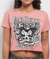 Von Dutch Flying Eye Pink Crop T-Shirt