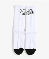 Von Dutch Logo White Crew Socks