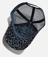 Von Dutch Navy Cheetah Flocked Trucker Hat