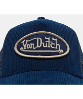 Von Dutch Navy Corduroy Trucker Hat