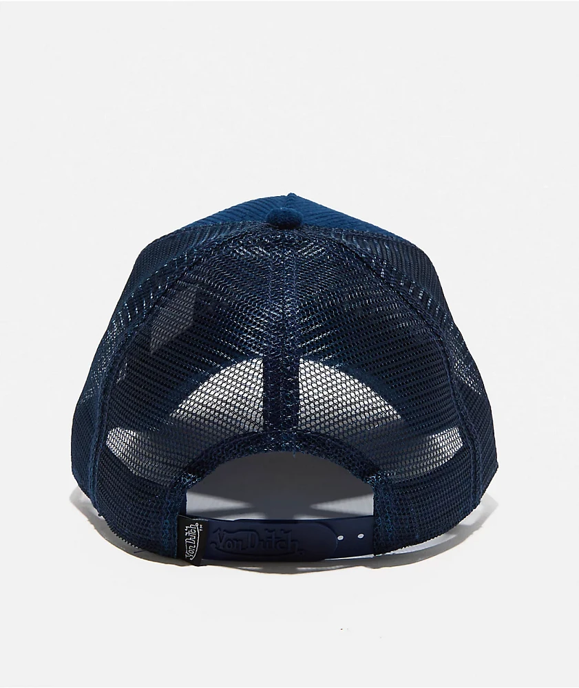 Von Dutch Navy Corduroy Trucker Hat
