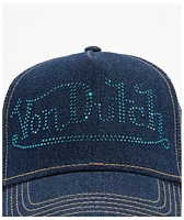 Von Dutch Navy Stone Denim Trucker Hat