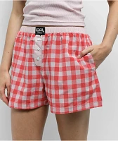 Von Dutch Red Plaid Lounge Set