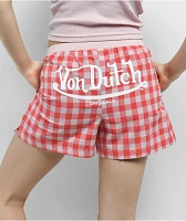 Von Dutch Red Plaid Lounge Set