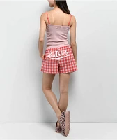 Von Dutch Red Plaid Lounge Set