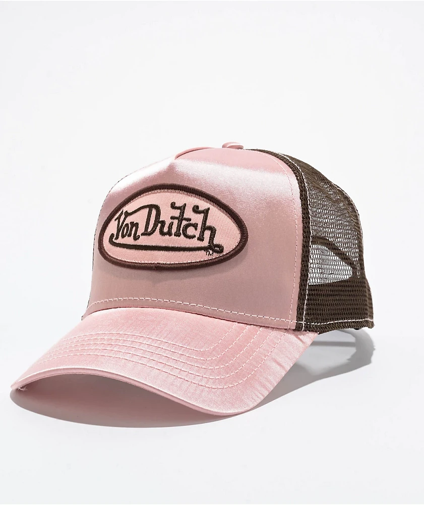 Von Dutch Satin Pink Trucker Hat