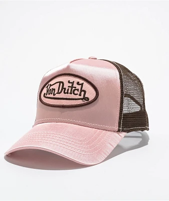 Von Dutch Satin Pink Trucker Hat