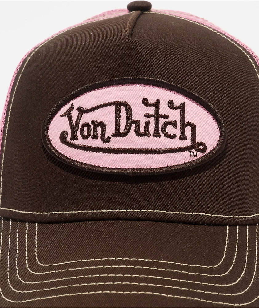 Von Dutch Staple Brown & Pink Trucker Hat