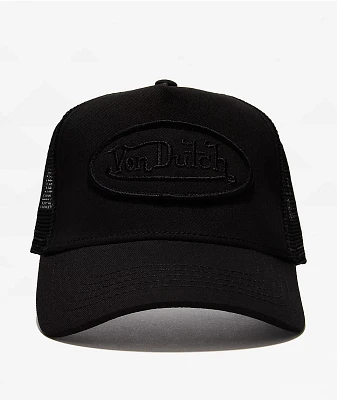 Von Dutch Staple Triple Black Trucker Hat