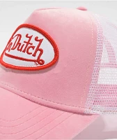 Von Dutch Velvet Pink Trucker Hat