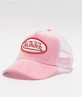 Von Dutch Velvet Pink Trucker Hat