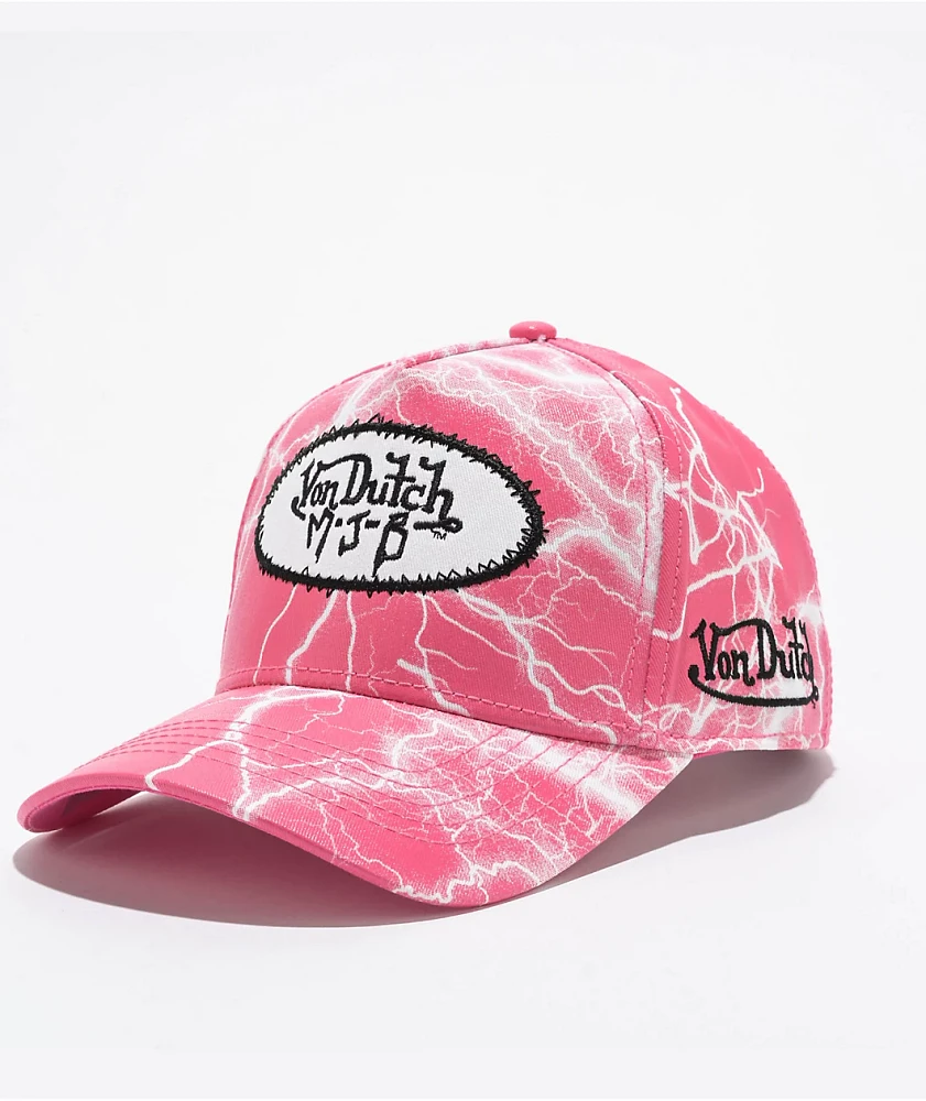 Von Dutch x MJB Lightning Pink Snapback Hat