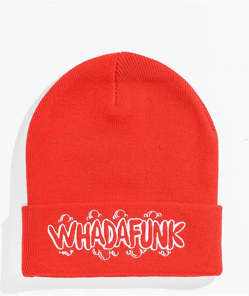 WHADAFUNK Bubble Red Beanie