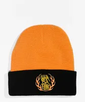 WHADAFUNK Flames Black & Orange Beanie