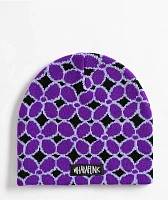 WHADAFUNK Floral Burst Purple Beanie