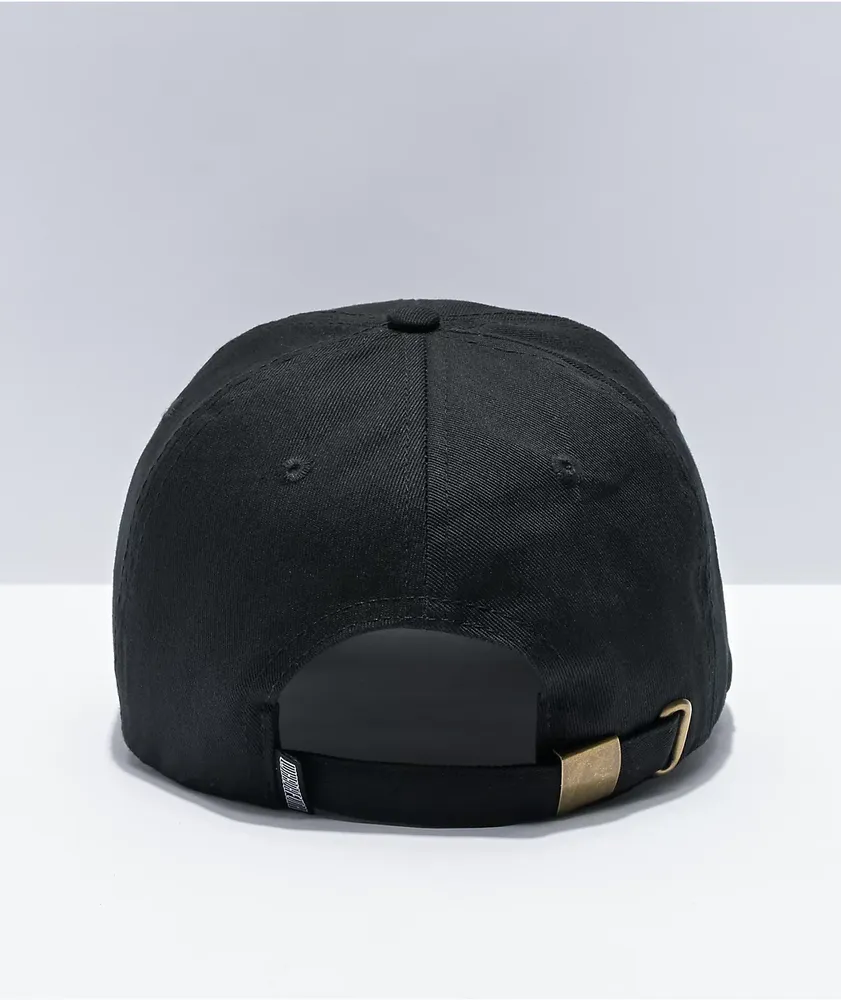 WHADAFUNK Skull Speech Bubble Black Strapback Hat