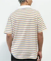 WORBLE Cloud Thing White Stripe Polo Shirt