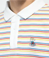 WORBLE Cloud Thing White Stripe Polo Shirt