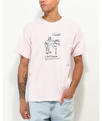 WORBLE Foot To Groin Pink T-Shirt