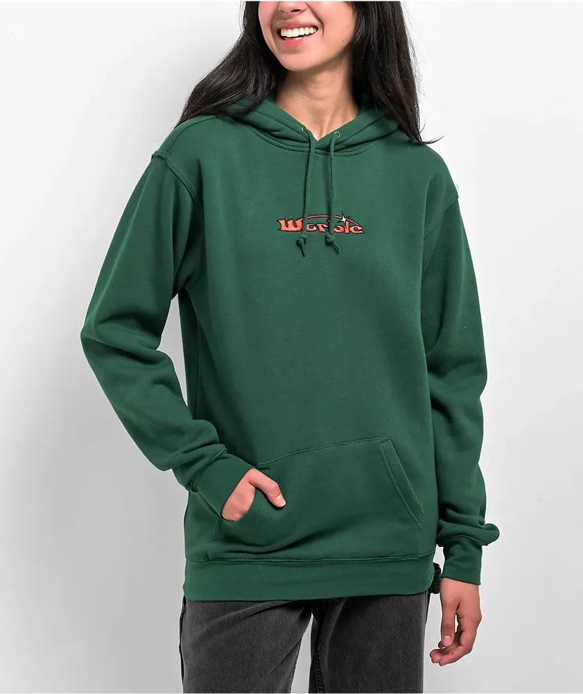 WORBLE Glisten Dark Green Hoodie