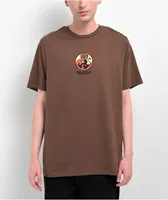WORBLE Peace and Love Brown T-Shirt