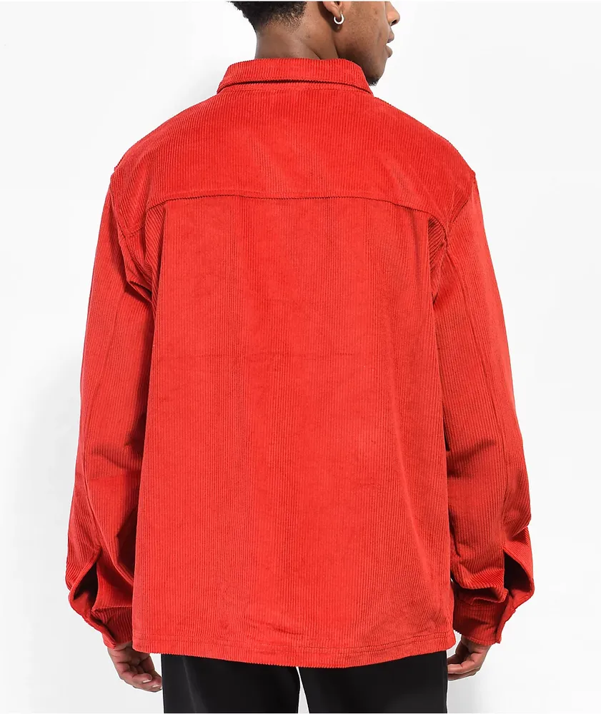 WORBLE Red Corduroy Long Sleeve Shirt