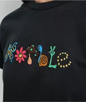 WORBLE Small World Black Crop T-Shirt