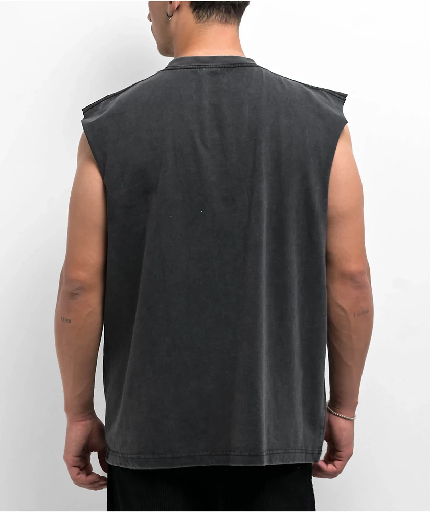 WWE Bottom Line Black Wash Tank Top