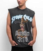 WWE Bottom Line Black Wash Tank Top