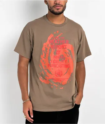 Weather Report Forecasting Brown T-Shirt 