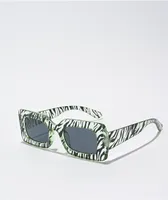 Wednesday Green Zebra Stripe Sunglasses