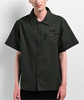 Welcome Altar Ripstop Green Button Down Short Sleeve Shirt