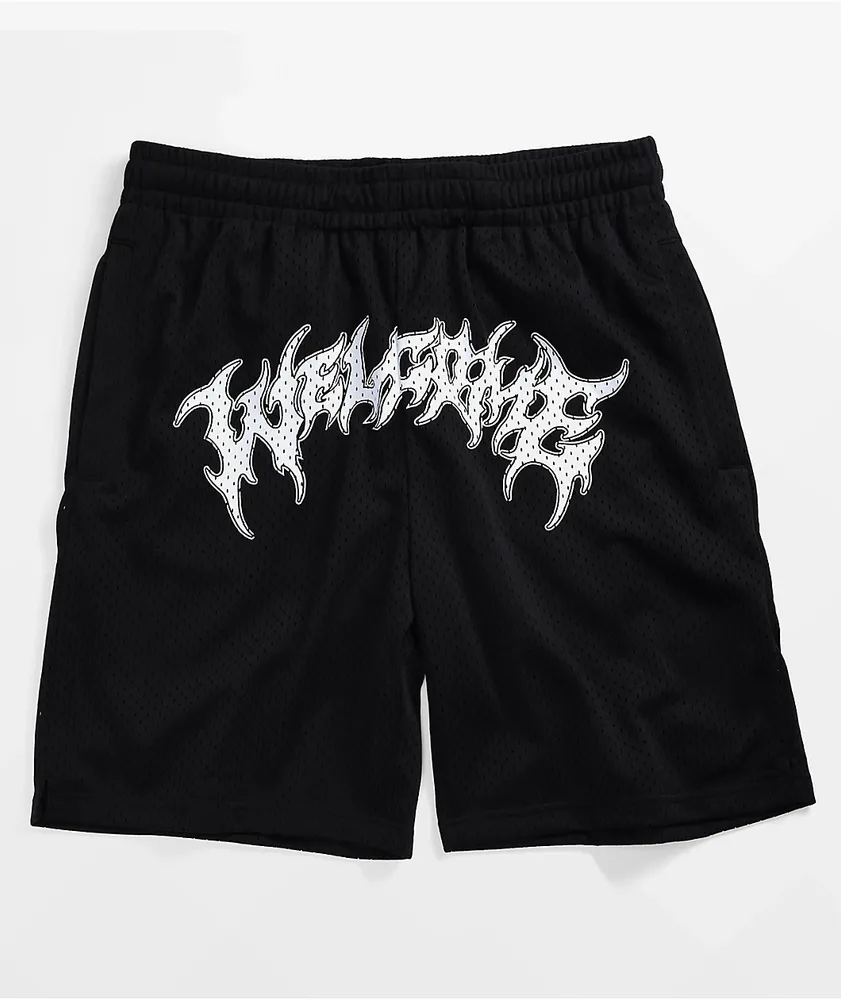 Welcome Barb Black Mesh Shorts