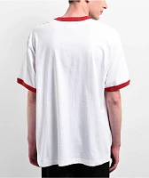 Welcome Barb Ringer White & Red T-Shirt