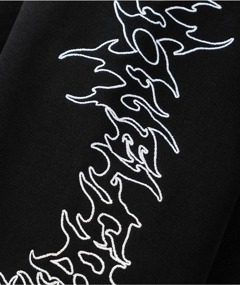 Welcome Barb Sleeve Embroidered Black Hoodie
