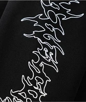 Welcome Barb Sleeve Embroidered Black Hoodie