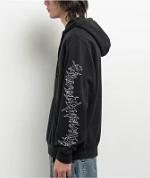 Welcome Barb Sleeve Pigment Dye Black Hoodie