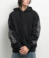 Welcome Barb Sleeve Pigment Dye Black Hoodie