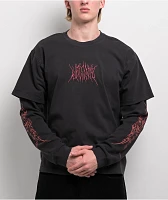 Welcome Castle Layered Knit Black 2fer Long Sleeve T-Shirt