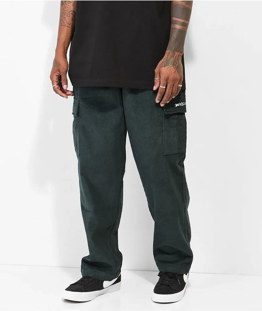 Welcome Chamber Green Corduroy Elastic Waist Pants