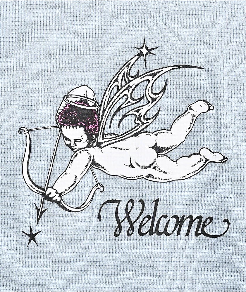 Welcome Cherub Light Blue Thermal Long Sleeve T-Shirt