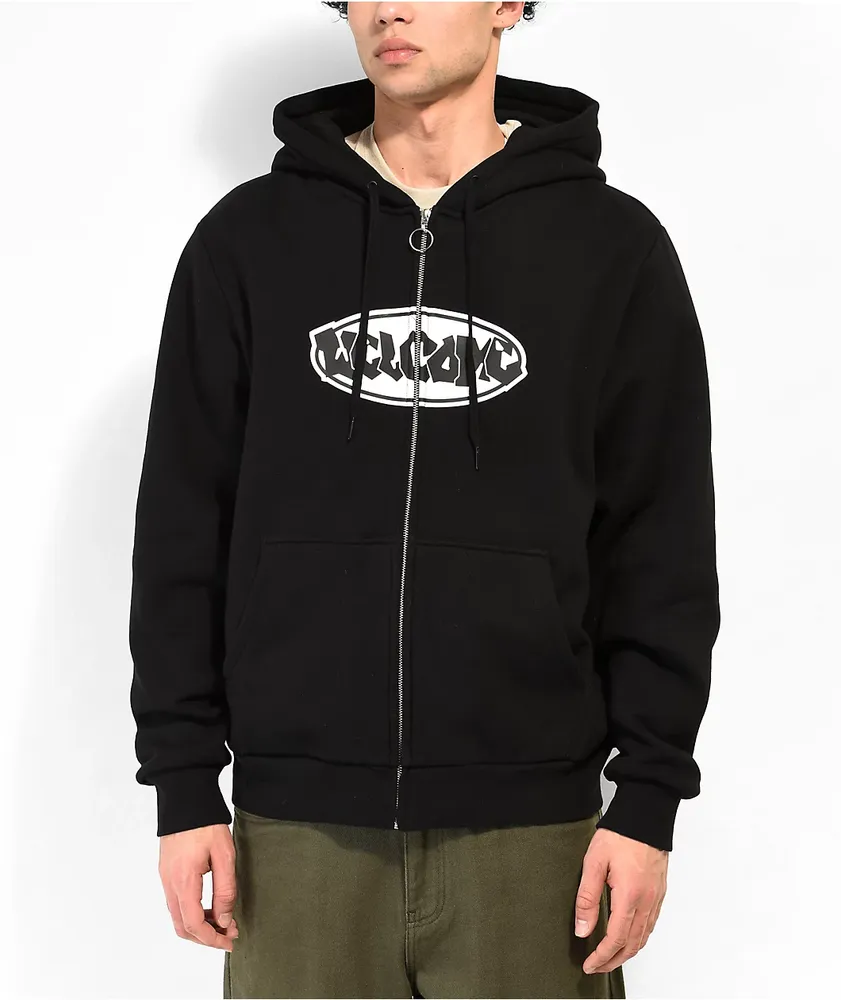 Zine Zippin Black Full Zip Hoodie