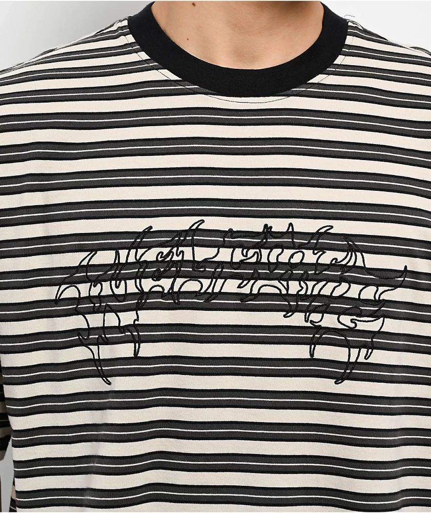 Welcome Concrete Stripe Natural Knit T-Shirt